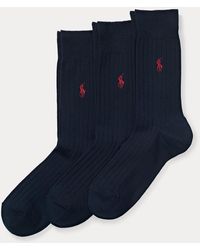 Polo Ralph Lauren - Ribbed Crew Sock 3-pack - Lyst