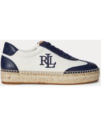 Ralph Lauren - Luize Canvas & Nappa Espadrille Trainer - Lyst