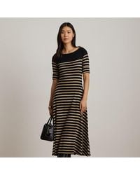 Ralph Lauren - Breton-Stripe Cotton Rib-Knit Midi Dress - Lyst