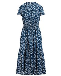 Polo Ralph Lauren - Floral Tiered Cotton Poplin Dress - Lyst