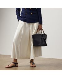 Ralph Lauren - Myrtle Silk Poplin Cropped Pleated Trouser - Lyst