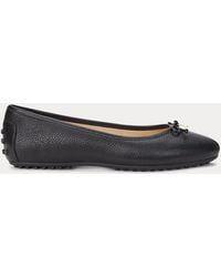 Ralph Lauren - Jayna Pebbled Leather Driver Flat - Lyst