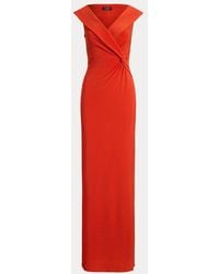 Ralph Lauren - Schulterfreies Abendkleid Aus Jersey - Lyst