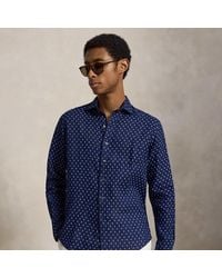 Polo Ralph Lauren - Custom Fit Geometric-Print Linen Shirt - Lyst