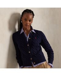 Polo Ralph Lauren - Cable-Knit Wool-Cashmere Cardigan - Lyst