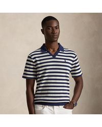 Polo Ralph Lauren - Striped Pointelle-Ribbed Polo Shirt - Lyst
