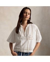 Polo Ralph Lauren - Lace-Trim Cotton Shirt - Lyst