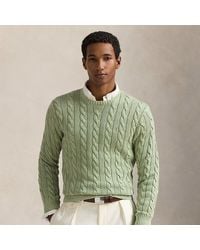 Ralph Lauren - Baumwollpullover Mit Zopfmuster - Lyst