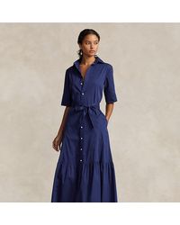 Polo Ralph Lauren - Gestuftes Hemdkleid aus Baumwolle - Lyst