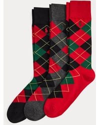 Polo Ralph Lauren - Argyle Cotton-Blend Trouser Sock 3-Pack - Lyst