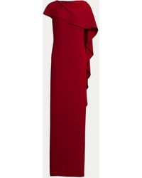 Ralph Lauren Vestido de noche de georgette con capa - Rojo