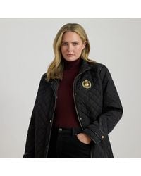 Ralph Lauren - Ralph Lauren Crest-Patch Quilted Funnelneck Jacket - Lyst