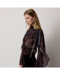 Ralph Lauren - Geblümte Chiffonbluse Ilene Mit Rüschen - Lyst