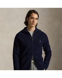 Polo Ralph Lauren - Waffle-Knit Wool-Cotton Full-Zip Jumper - Lyst