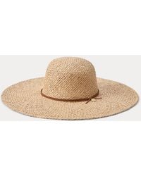 Ralph Lauren - Logo-Charm Raffia Sun Hat - Lyst