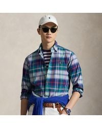 Polo Ralph Lauren - Custom Fit Plaid Oxford Shirt - Lyst
