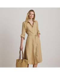 Ralph Lauren - Belted Linen Shirtdress - Lyst