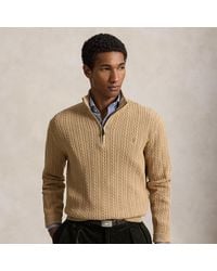 Polo Ralph Lauren - Cable-Knit Cotton Mockneck Jumper - Lyst
