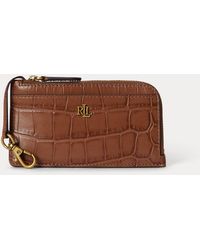 Ralph Lauren - Croc-Embossed Leather L-Zip Card Case - Lyst