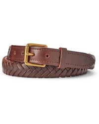 Ralph Lauren Braided Leather Belt in Tan (Brown) for Men - Lyst
