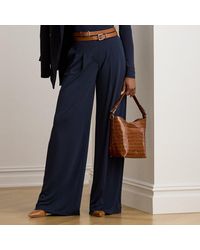 Ralph Lauren - Geplooide Jersey Broek Met Wijde Pijp - Lyst