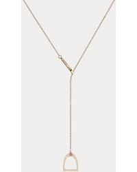 Ralph Lauren - Pave Stirrup Lariat Necklace - Lyst