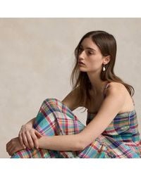 Polo Ralph Lauren - Plaid Linen Midi Dress - Lyst