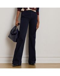 Ralph Lauren - Cotton Twill Wide-Leg Trouser - Lyst