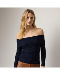 Ralph Lauren - Cashmere-Blend Off-The-Shoulder Jumper - Lyst