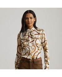 Ralph Lauren - Petite - Camicia in twill con stampa Classic-Fit - Lyst