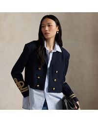 Ralph Lauren - Double-Breasted Cropped Wool Jacket - Lyst