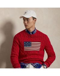 Polo Ralph Lauren - Cable-Knit Iconic Flag Jumper - Lyst