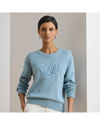Ralph Lauren - Embroidered-Logo Combed Cotton Jumper - Lyst