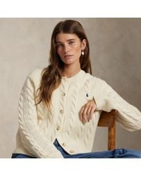 Polo Ralph Lauren - Cable-Knit Wool-Cashmere Cardigan - Lyst