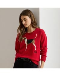 Ralph Lauren - Katoenen Trui Met Intarsia-Gebreide Hond - Lyst