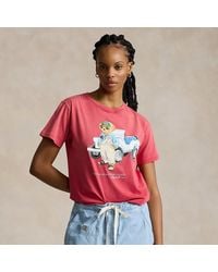 Ralph Lauren - Katoenen Jersey T-shirt Met Polo Bear - Lyst