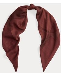 Ralph Lauren - Ralph Lauren Logo Jacquard Wool-Silk Square Scarf - Lyst