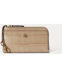 Ralph Lauren - Croc-Embossed Leather L-Zip Card Case - Lyst