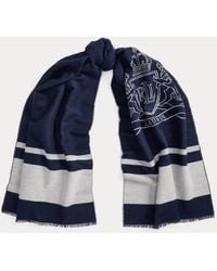 Ralph Lauren - Ralph Lauren Two-Tone Crest Jacquard Wrap Scarf - Lyst