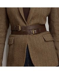 Ralph Lauren - Leather Double-Buckle Stacked Wide Belt - Lyst