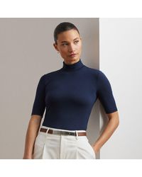 Ralph Lauren - Ralph Lauren Jersey Turtleneck Top - Lyst