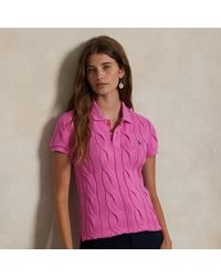 Polo Ralph Lauren - Cable-Knit Cotton Polo Shirt - Lyst