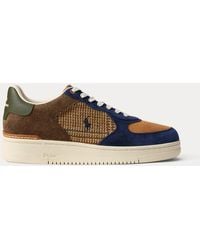 Polo Ralph Lauren - Masters Court Suede & Tweed Trainer - Lyst
