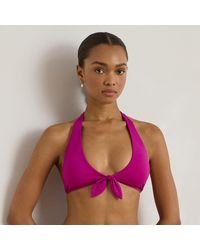 Ralph Lauren - Tie-Front Halter Bikini Top - Lyst