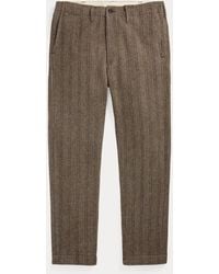 RRL - Wol-Katoenen Officer Broek Met Visgraat - Lyst