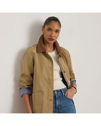 Ralph Lauren - Twill-Trim Bonded Jersey Barn Jacket - Lyst