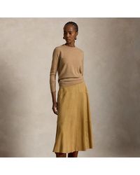 Polo Ralph Lauren - Belted Suede A-Line Skirt - Lyst