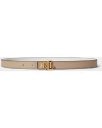 Ralph Lauren - Logo Reversible Leather Skinny Belt - Lyst