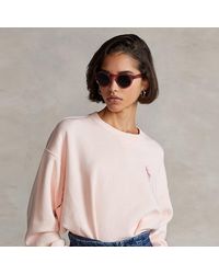 Ralph Lauren - Pink Pony Fleece Crewneck Sweatshirt - Lyst