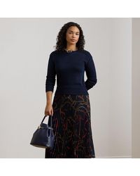 Ralph Lauren - Ralph Lauren Belting-Print Pleated Georgette Skirt - Lyst